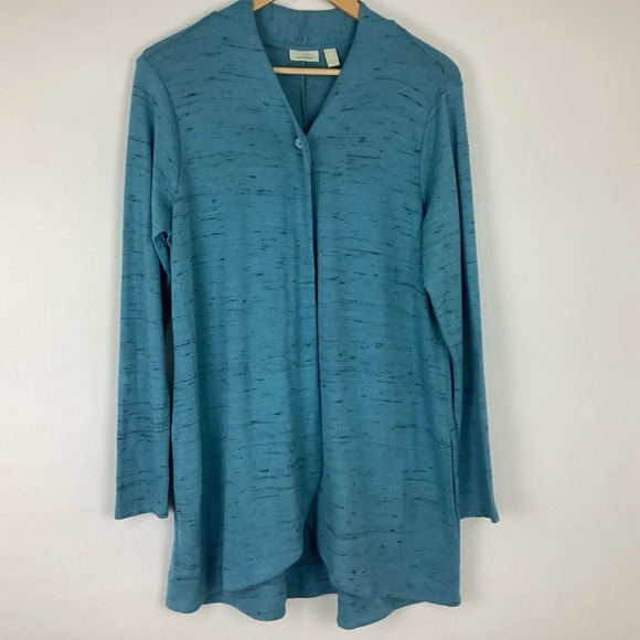 Logo Lounge Mieka Lori Goldstein Womens One Button Cardigan Blue Small - Picture 1 of 7